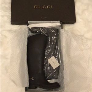 Authentic Gucci Dark Brown Rubber Rain Boots